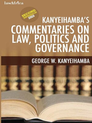 cover image of Kanyeihamba�s Commentaries on Law, Politics and Governance